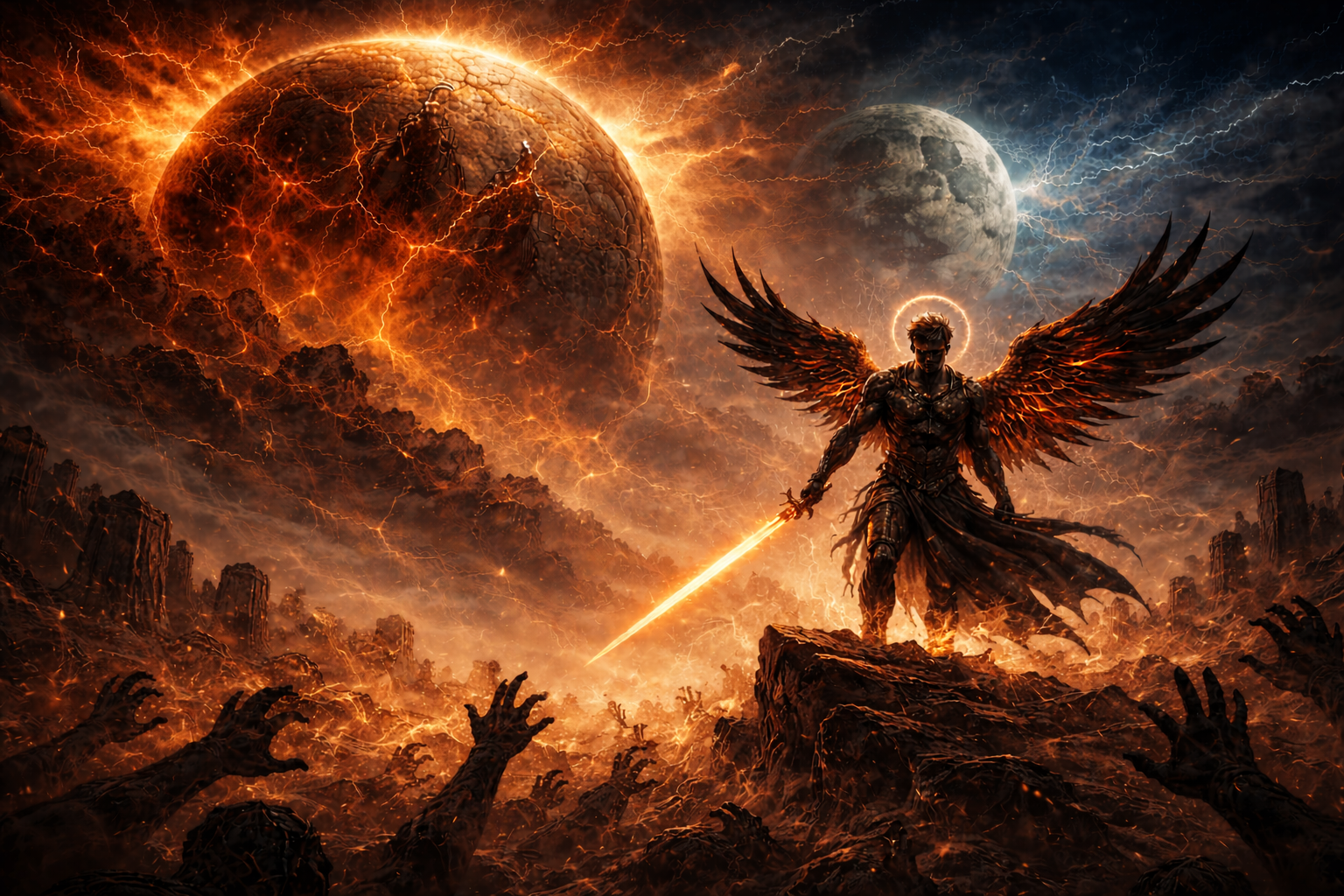 Celestial world — Illustrated scene